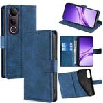 For vivo V50 Lite 5G Skin Feel Crocodile Magnetic Clasp Leather Phone Case(Blue)