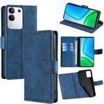 For vivo Y29 4G Global Skin Feel Crocodile Magnetic Clasp Leather Phone Case(Blue)