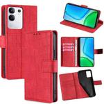 For vivo Y29 4G Global Skin Feel Crocodile Magnetic Clasp Leather Phone Case(Red)