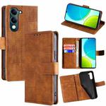 For vivo Y29s 5G / Y04 4G Skin Feel Crocodile Magnetic Clasp Leather Phone Case(Brown)