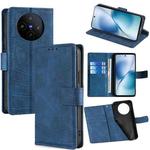 For vivo X200s 5G Skin Feel Crocodile Magnetic Clasp Leather Phone Case(Blue)