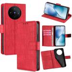 For vivo X200s 5G Skin Feel Crocodile Magnetic Clasp Leather Phone Case(Red)