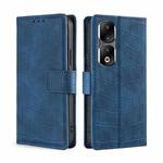 For Honor 90 Pro 5G Skin Feel Crocodile Magnetic Clasp Leather Phone Case(Blue)