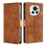 For Honor Magic6 5G Skin Feel Crocodile Magnetic Clasp Leather Phone Case(Brown)