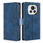 For Honor Magic6 5G Skin Feel Crocodile Magnetic Clasp Leather Phone Case(Blue)