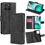 For Honor X8c 4G Skin Feel Crocodile Magnetic Clasp Leather Phone Case(Black)