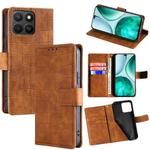 For Honor X8c 4G Skin Feel Crocodile Magnetic Clasp Leather Phone Case(Brown)