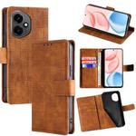 For Honor 400 Global 156.5mm Skin Feel Crocodile Magnetic Clasp Leather Phone Case(Brown)