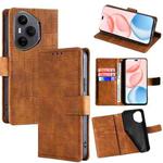 For Honor 400 Pro Global 160.8mm Skin Feel Crocodile Magnetic Clasp Leather Phone Case(Brown)