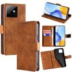 For Honor X60 GT 5G Skin Feel Crocodile Magnetic Clasp Leather Phone Case(Brown)