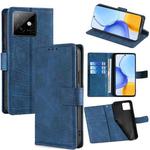 For Honor X60 GT 5G Skin Feel Crocodile Magnetic Clasp Leather Phone Case(Blue)