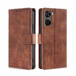For ZTE Axon 40 Lite Skin Feel Crocodile Magnetic Clasp Leather Phone Case(Brown)