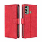 For ZTE Blade A53 4G Skin Feel Crocodile Magnetic Clasp Leather Phone Case(Red)