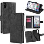 For ZTE Kantan Sumaho 4 A402ZT Skin Feel Crocodile Magnetic Clasp Leather Phone Case(Black)