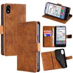 For ZTE Kantan Sumaho 4 A402ZT Skin Feel Crocodile Magnetic Clasp Leather Phone Case(Brown)