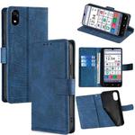 For ZTE Kantan Sumaho 4 A402ZT Skin Feel Crocodile Magnetic Clasp Leather Phone Case(Blue)