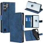 For ZTE nubia RedMagic 10 Pro Skin Feel Crocodile Magnetic Clasp Leather Phone Case(Blue)