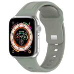 For Apple Watch 8 45mm Square Buckle Silicone Watch Band(Grey Green)
