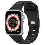 For Apple Watch 7 41mm Square Buckle Silicone Watch Band(Black)