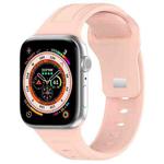 For Apple Watch 7 45mm Square Buckle Silicone Watch Band(Light Pink)