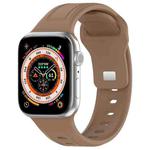 For Apple Watch 7 45mm Square Buckle Silicone Watch Band(Brown)