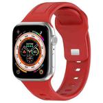 For Apple Watch SE 40mm Square Buckle Silicone Watch Band(Red)