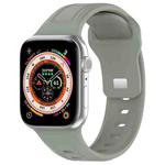 For Apple Watch 6 44mm Square Buckle Silicone Watch Band(Grey Green)