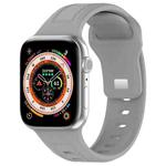 For Apple Watch 5 44mm Square Buckle Silicone Watch Band(Light Grey)