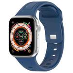 For Apple Watch 3 38mm Square Buckle Silicone Watch Band(Dark Blue)