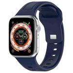 For Apple Watch 3 42mm Square Buckle Silicone Watch Band(Midnight Blue)