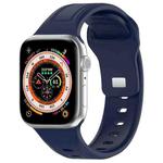 For Apple Watch Ultra 2 49mm Square Buckle Silicone Watch Band(Midnight Blue)