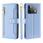 For vivo iQOO Neo 8 / 8 Pro 5G Lite Sheep Texture Cross-body Zipper Wallet Leather Phone Case(Blue)
