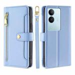 For vivo S17 5G / S17 Pro 5G Lite Sheep Texture Cross-body Zipper Wallet Leather Phone Case(Blue)