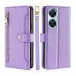 For Huawei Enjoy 60 Pro / nova 11i Lite Sheep Texture Cross-body Zipper Wallet Leather Phone Case(Purple)