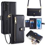 For ZTE nubia S 5G A403ZT Sheep Texture Cross-body Zipper Wallet Leather Phone Case(Black)
