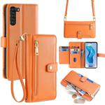 For ZTE nubia S 5G A403ZT Sheep Texture Cross-body Zipper Wallet Leather Phone Case(Orange)