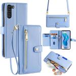 For ZTE nubia S 5G A403ZT Sheep Texture Cross-body Zipper Wallet Leather Phone Case(Blue)