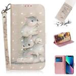 For iPhone 15 Plus 3D Colored Horizontal Flip Leather Phone Case(Squirrels)