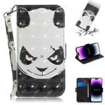 For iPhone 15 Pro 3D Colored Horizontal Flip Leather Phone Case(Angry Bear)