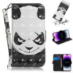 For iPhone 15 Pro Max 3D Colored Horizontal Flip Leather Phone Case(Angry Bear)