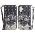 For iPhone 16 Plus 3D Colored Horizontal Flip Leather Phone Case(Hug Cat)