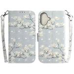For iPhone 16 Plus 3D Colored Horizontal Flip Leather Phone Case(Magnolia)