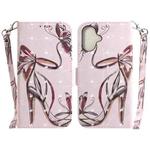 For iPhone 16 3D Colored Horizontal Flip Leather Phone Case(Butterfly High-heeled)