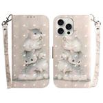 For iPhone 16 Pro 3D Colored Horizontal Flip Leather Phone Case(Squirrels)