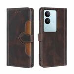 For vivo S17 5G / S17 Pro 5G Skin Feel Magnetic Buckle Leather Phone Case(Brown)
