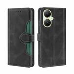 For vivo Y35+ 5G Skin Feel Magnetic Buckle Leather Phone Case(Black)