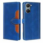 For vivo Y03 4G Skin Feel Magnetic Buckle Leather Phone Case(Blue)