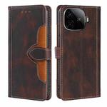 For vivo iQOO Z9 Turbo Skin Feel Magnetic Buckle Leather Phone Case(Brown)