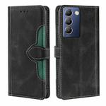 For vivo Y100 5G IDN Skin Feel Magnetic Buckle Leather Phone Case(Black)