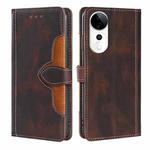 For vivo S19 Pro 5G Skin Feel Magnetic Buckle Leather Phone Case(Brown)